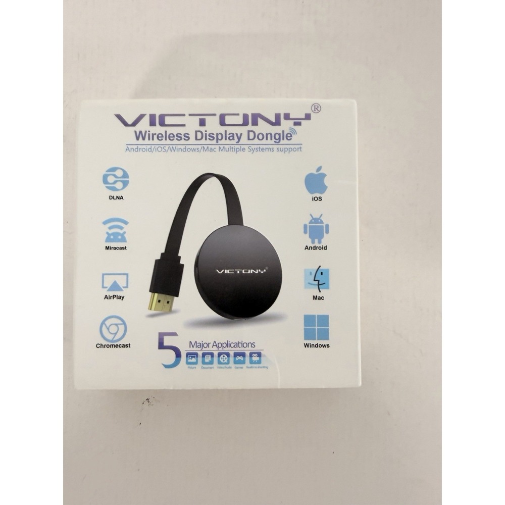 Victony Wireless Display Dongle 1080P HDMI Receiver Chromecast Miracast AirPlay